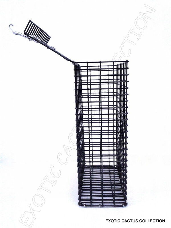 CHUM BOX marine grade pvc coating black wire mesh pot fishing bait cage 12x8x4